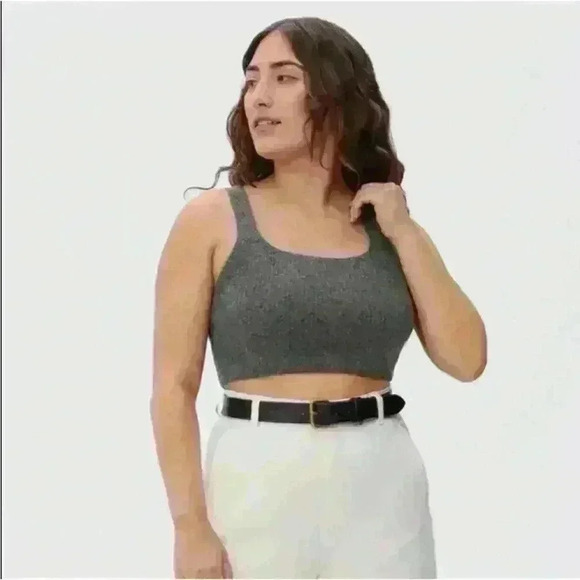 Everlane The Cozy Stretchy Tank Top Size Medium Dark Grey - Picture 1 of 8